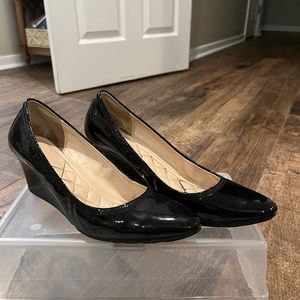 Cole Haan Black Patent Wedges 8.5